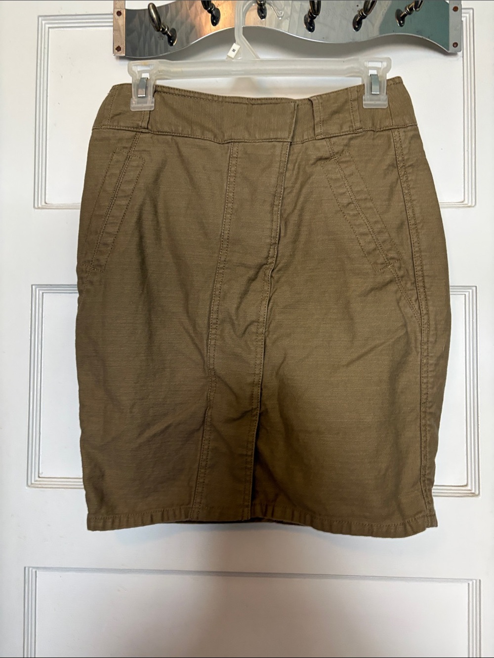 LOFT Khaki Heavyweight Denim Pencil Skirt Size 4